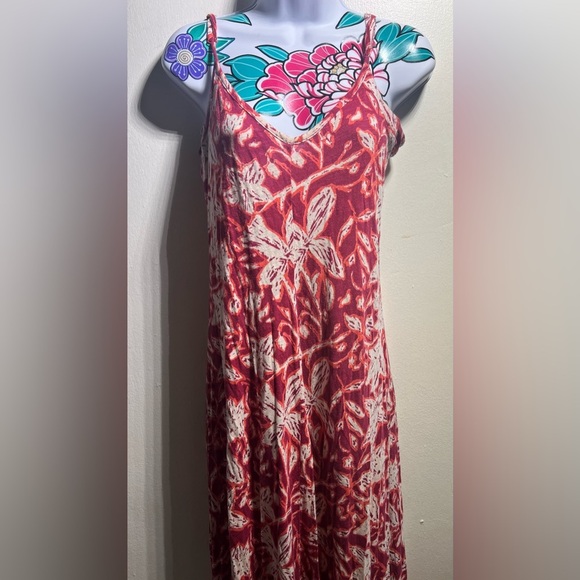 Lucky Brand Red Floral Maxi Dress - Picture 1 of 5